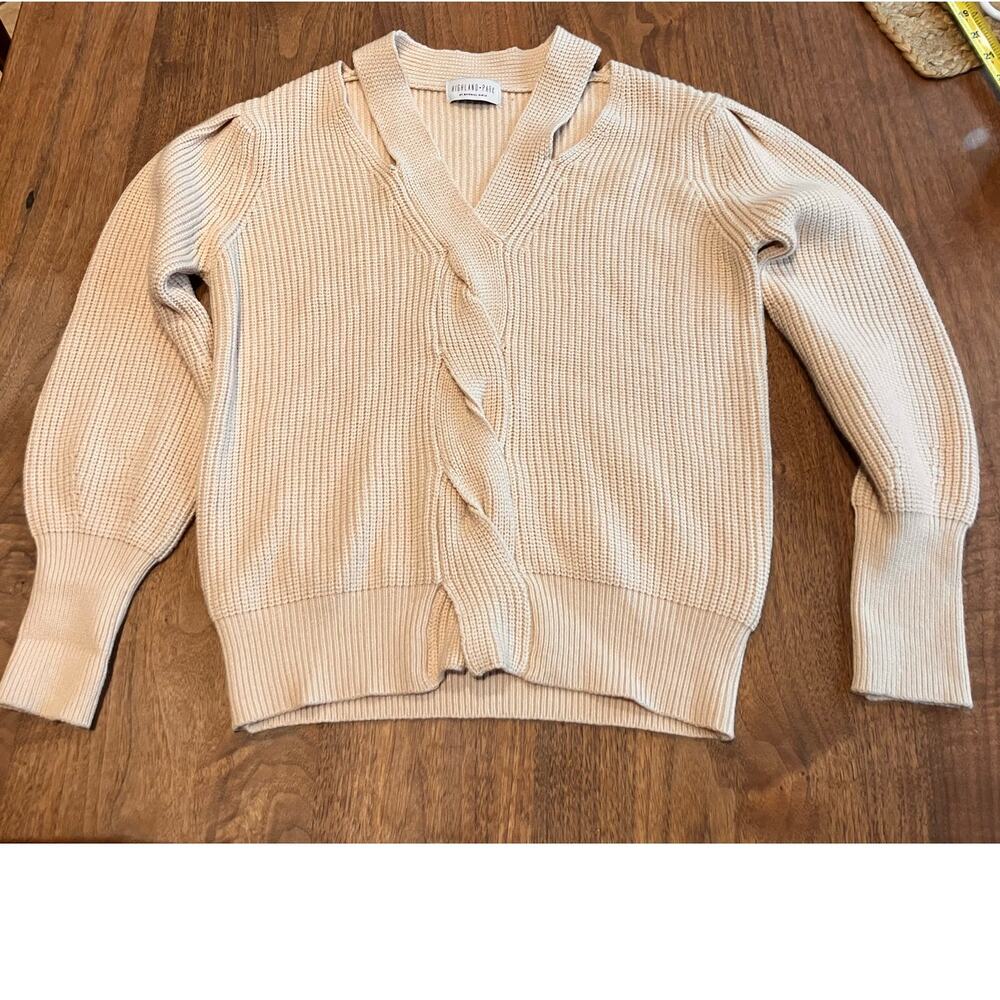 Highland Park by Material Girls‎ Sweater Cutaway Beige Womens Medium